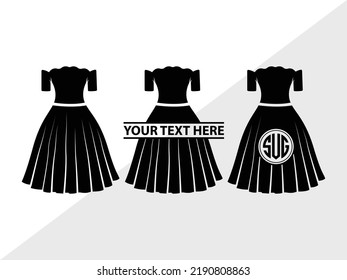 Dress Monogram SVG Printable Vector Illustration