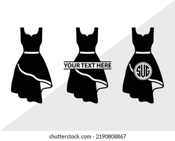 Dress Monogram SVG Printable Vector Illustration