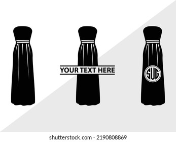 Dress Monogram SVG Printable Vector Illustration