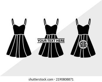 Dress Monogram SVG Printable Vector Illustration