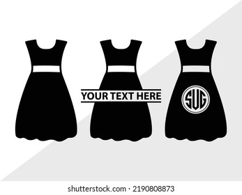 Dress Monogram SVG Printable Vector Illustration