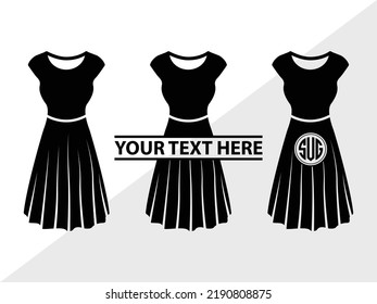 Dress Monogram SVG Printable Vector Illustration