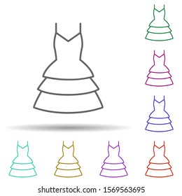 Dress in multi color style icon. Simple thin line, outline vector of summer clothes icons for ui and ux, website or mobile application