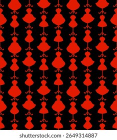 Vestir-se no padrão de manequim sem costura. Mulheres bonitas sarafan no fundo do cabide. Textura de moda