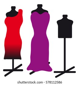Dress on white background. Vector illustration.