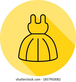 dress outline icon in long shadow style