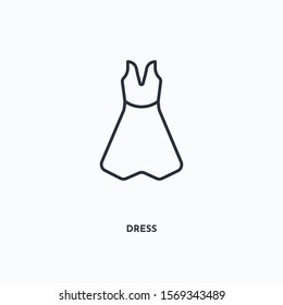 Dress outline icon. Simple linear element illustration. Isolated line Dress icon on white background. Thin stroke sign can be used for web, mobile and UI.
