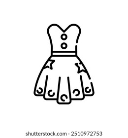 Umrisssymbol des Kleides, Vektorgrafik