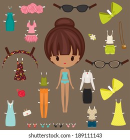 Dress Up Paper Doll With Body Template