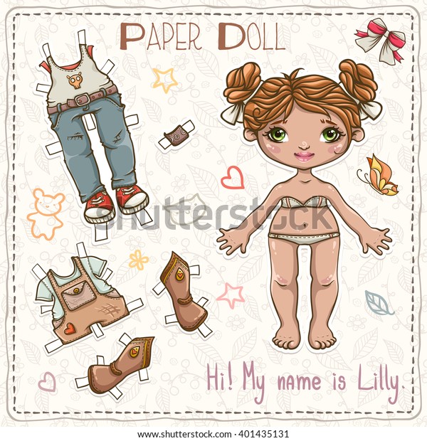 Dress Paper Doll Fashion Girl Vector Stock Vector Royalty Free 401435131