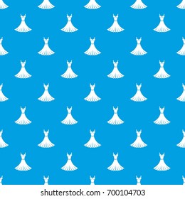 Dress pattern repeat seamless in blue color for any design. Vector geometric illustration