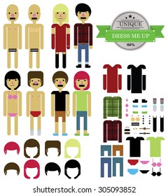 Dress up people vector illustration