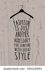 Dress from the quotes on the wood background. Vector illustration