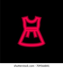 Dress red glowing neon ui ux icon. Glowing sign logo vector