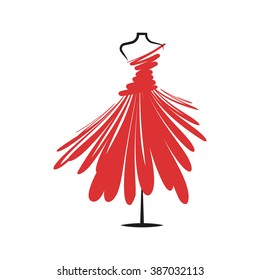  a  dress red mannequin illustration