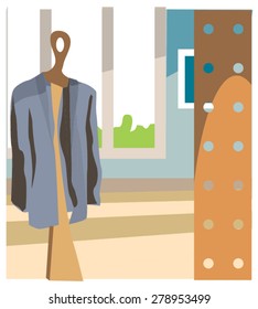 Dress room. Vector