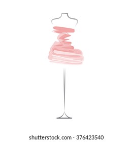  a  dress rose mannequin illustration