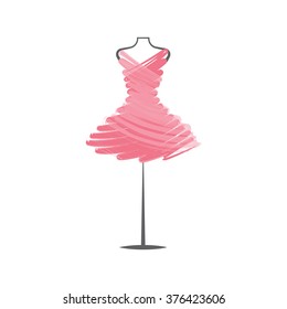  a  dress rose mannequin illustration