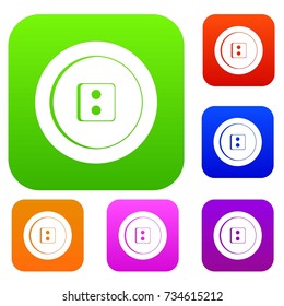 Dress round button set icon color in flat style isolated on white. Collection sings vector illustration