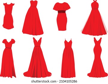 Dress Set, Isolated Black Dresses