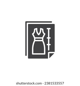 Dress sewing vector icon. filled flat sign for mobile concept and web design. Woman dress design glyph icon. Symbol, logo illustration. Vector graphics