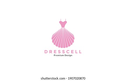 dress with shells logo symbol icon vector graphic design illustration