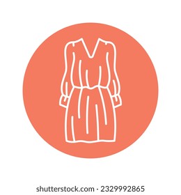 Dress shemiz black line icon. Pictogram for web page, mobile app, promo.