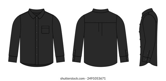 Kleid-Shirt (Button-up-Shirt) Vektorgrafik Vorlage Illustration