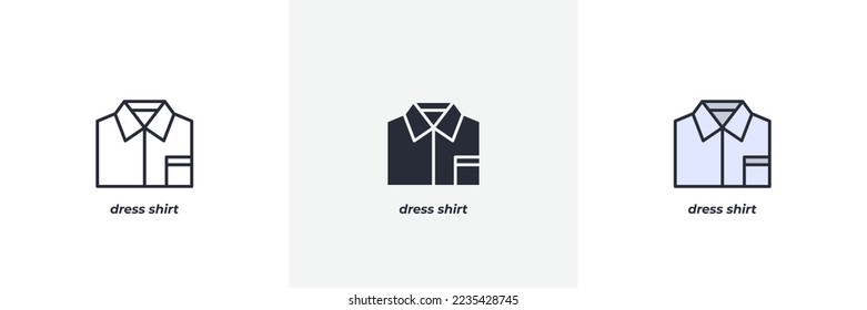 dress shirt icon. Line, solid and filled outline colorful version, outline and filled vector sign. Idea Symbol, logo illustration. Vector graphics