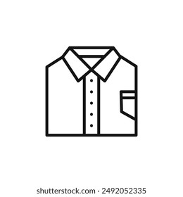 dress shirt icon outline collection in black and on white background