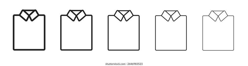 dress shirt icon thin flat outline style vector sign
