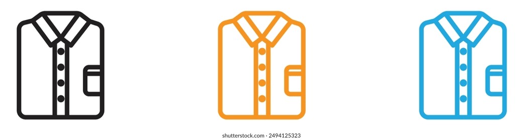 dress shirt icon vector logo set collection for web app ui