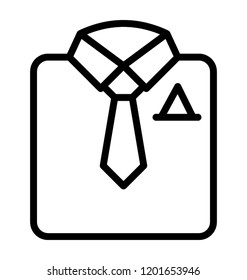 Dress shirt with necktie, formal dress line icon