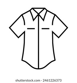 Dress shirt, Polo, Uniform line icon, outline vector sign, linear style pictogram design illustratation.