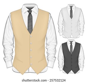 Dress shirt with waistcoat. Vector illustration