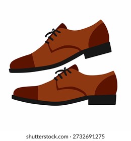 Dress shoes in flat vector style for business and formal occasions. Suitable for office fashion visuals, catalogs, and footwear branding.