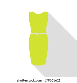 Dress sign illustration. Pear icon with flat style shadow path.