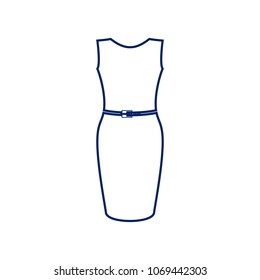 Dress sign illustration. Vector. Flat style black icon on white.