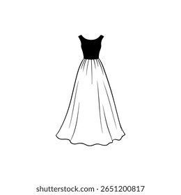 Dress silhouette vector flat illustration design.