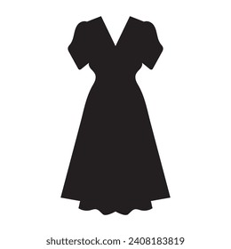 dress silhouette vector isolated black on white background