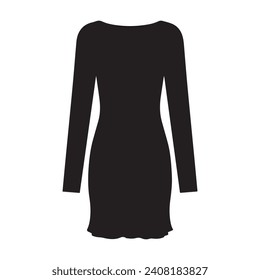 dress silhouette vector isolated black on white background