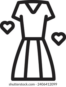 Dress single vector line icon