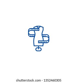 Dress size,sizing line icon concept. Dress size,sizing flat  vector symbol, sign, outline illustration.