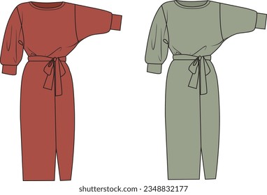Dress sketch drawing. Dress draw vector. Fashion illustrator.