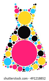 dress skirt shape vector design by color point

