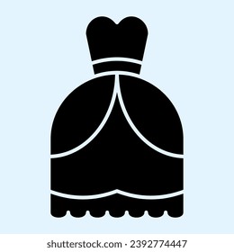 Dress solid icon. Celebrating classic women costume. Wedding asset vector design concept, glyph style pictogram on white background, use for web and app. Eps 10