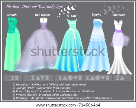  Dress  Styles  Different Body Type  Dresses  Stock Vector 