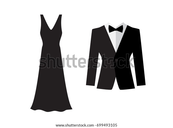 Dress Suit Icons Isolated On White Stock Vector (Royalty Free ...