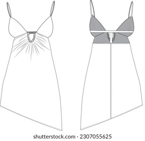 Dress Template Flat Sketches, Fashion Technical Drawings, Dress Technical Drawing,Fashion Templates, Dress Pattern, Fashion Cad Drawing, Textile Flat Sketch, Fashion Templates, Dress Vector, Fashion 