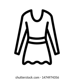 dress thin line vector icon